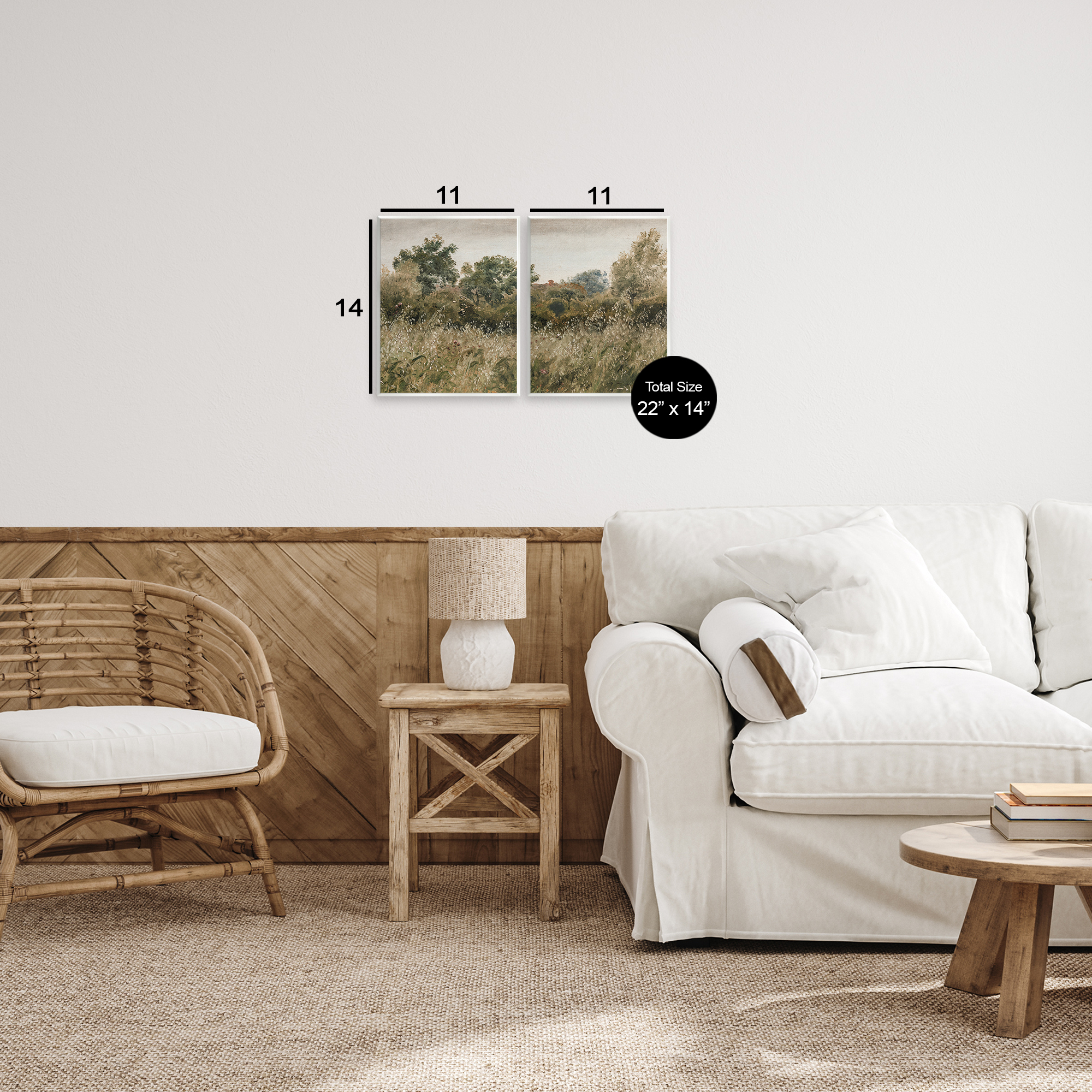 Rural Foliage Thicket 2 Piece Wall Plaque Art Set, design by Lettered and Lined