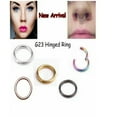 thumbnail image 5 of QQTDFG Surgical Steel Double Stack Hoop Clicker Nose Ear Hinged Tragus Multicolor Ring-Blue-16g (1.2 mm)-12mm, 5 of 9