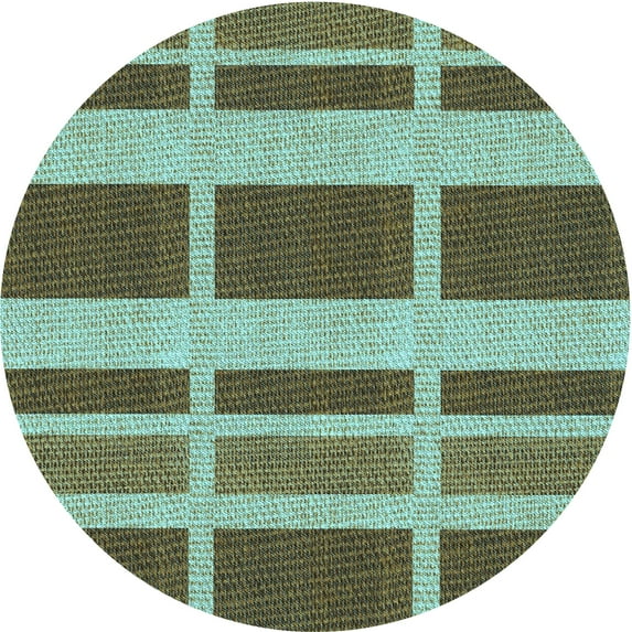 Ahgly Company Indoor Round Patterned Antique Bronze Green Area Rugs, 3' Round