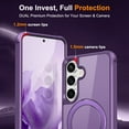 thumbnail image 6 of Dteck Magnetic for Samsung Galaxy S25+ / S25 Plus Case with Screen Protector Camera Lens Cover, Compatible with MagSafe, Military Grade Drop Ring Holder Translucent Slim Hard Back Soft Edge,Purple, 6 of 9