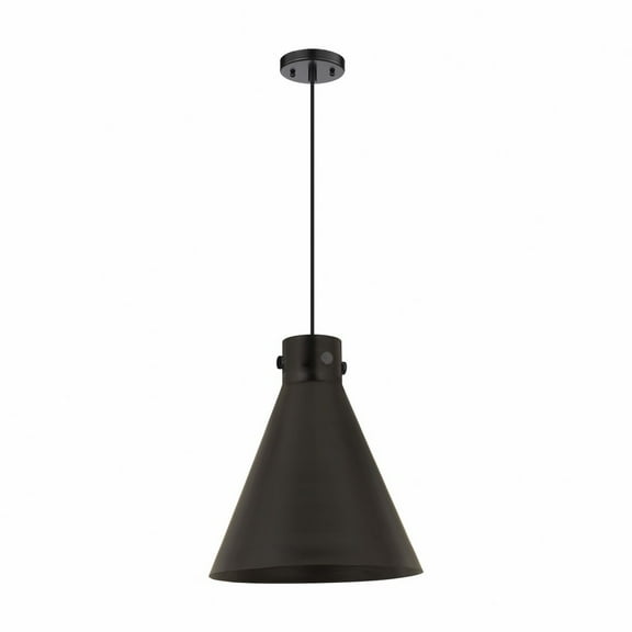 410-1PL-BK-M411-14BK Innovations Lighting Newton Cone - 1 Light Cord Hung Pendant In Industrial Style-15.38 Inches Tall and 14 Inches Wide-Matte Black