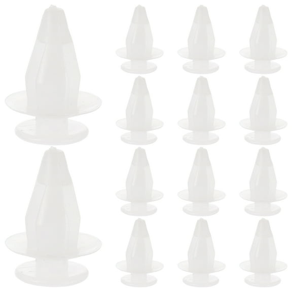 TAILTOSS 50Pcs License Plate Fasteners White Plastic for Vehicle Maintenance and DIY Installation 0.8x0.6x0.6in