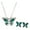 Green, variant on HUANLEDASH 2Pcs/Set Necklace Earrings Set Shiny Rhinestones Butterflies Shape Pendant Necklace Stud Earrings Set Jewelry Gift