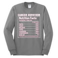 thumbnail image 2 of Wild Bobby Breast Cancer Survivor Nutrition Facts Breast Cancer Awareness Men Long Sleeve Shirt, Heather Grey, 3X-Large, 2 of 6