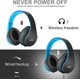 thumbnail image 4 of ZIHNIC Bluetooth Headphones Over-Ear, Foldable Wireless and Wired Stereo Headset Micro SD/TF, FM for Cell Phone,PC,Soft Earmuffs &Light Weight for Prolonged Wearing (Black/Blue), 4 of 5