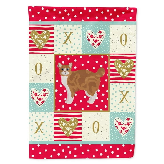 Carolines Treasures CK5647GF Manx 2 Cat Love Flag Garden Size Small multicolor