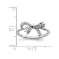 thumbnail image 3 of Sterling Silver Bow Ribbon Ring with Diamond Accent, 3 of 5
