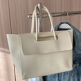 thumbnail image 2 of Bolso Compras para Mujer Bolso Mano Elegante Cuero PU Gran Capacidad (blanco), 2 of 8