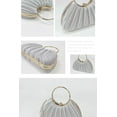 thumbnail image 3 of Women's Satin Pleated Rhinestone Evening Clutch Purse - Elegant Wedding Party Handbag with Chain for Prom Gala gold, 3 of 4