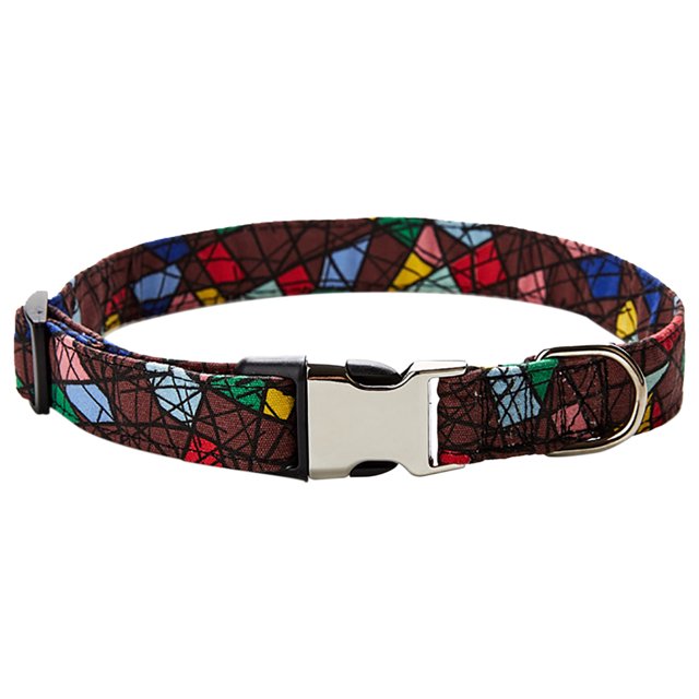 Ethnic Pattern Personalized Half Metal Cotton Collar Pet Dog Collar