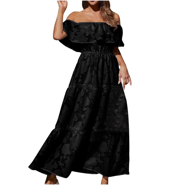 Birdeem Womens Sexy off Shoulder Solid High Slit Waist Ruched Bodycon Evening Party Short Sleeve Dresses