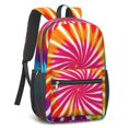 thumbnail image 2 of Red and Orange Tie Dye Pattern 17" Waterproof Oxford School Backpacks for Teens, S-Shape Padded Straps, for School, Travel, Hiking, Camping, 2 of 4