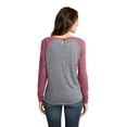 thumbnail image 2 of District Juniors Microburn Long Sleeve Raglan Tee-XL (Sangria/ Heathered Nickel), 2 of 6
