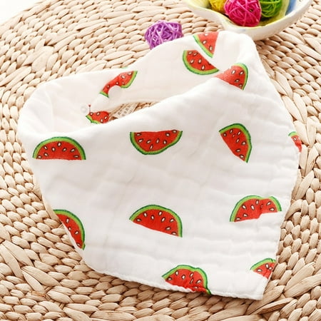 

Leutsin Newborn Baby Cartoon Printing Cotton Gauze Bib Baby Saliva Trigonum Towel