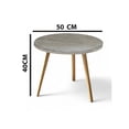 thumbnail image 2 of Mesa Auxiliar Redonda Gris tipo Piedra 50cm Minimalista Mdf Moderna, 2 of 4