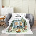 thumbnail image 1 of Erosebridal Rustic Camp Sherpa Blanket, RV Car Fuzzy Blanket Throw, Happy Camping Decor, 1 of 7
