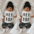 thumbnail image 2 of Generic Baby Boys Girls Clothes Set Halloween Letter T Shirt Tops Pants 2PCS Outfits for Christmas Holiday Party Halloween（6-12 Months White）, 2 of 9