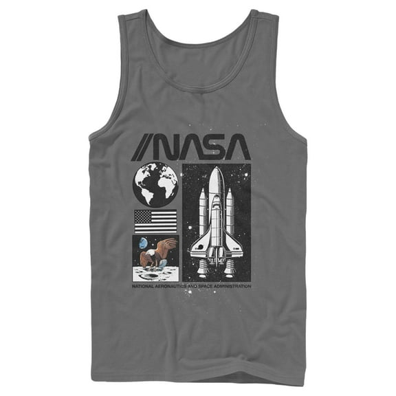 Men's NASA Vintage Panels  Tank Top Charcoal Large