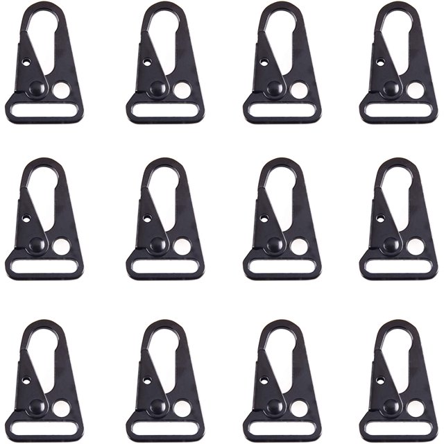 12 mosquetones multifuncionales para llavero (5x2,5 cm), alicates, hebillas, ganchos de boca ancha, Clips para llavero, mochila, Camping, actividades al aire libre