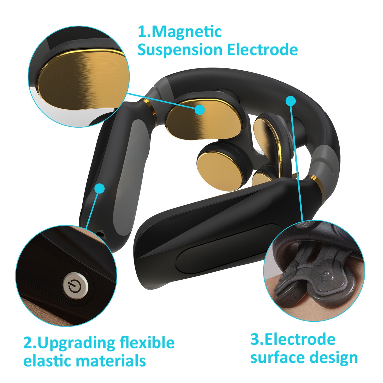 Portable Intelligent Neck Massager Smart Cordless Cervical Massager with Heat Therapy for Relaxation