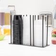 thumbnail image 3 of Restaurantware-Chef 101 8.25 x 3 x 6 Cup And Lid Organizer, 1 3-Section Cup And Lid Holder - Horizontal Design, Compact, Black Iron Dispenser, For Countertops And Storage, 3 of 4