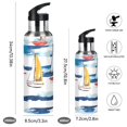 thumbnail image 2 of Yayeee 20oz Insulated Water Bottle Double Wall Stainless Steel with Flip Straw Lid, Dark Blue Hand Drawn Sailboats, 2 of 7