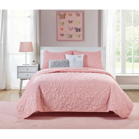 Pink When In Paris 4 5 Piece Bedding Quilt Set Walmart Com