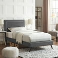 thumbnail image 6 of Modway Jessamine Twin Upholstered Platform Bed with Round Splayed Legs, Multiple Colors, 6 of 11