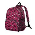 thumbnail image 2 of Black and Pink Leopard Print Backpack for School, Cute School Bag with Adjustable Shoulder Straps and Padded Back, 13.8"x11.4"x6", 2 of 5