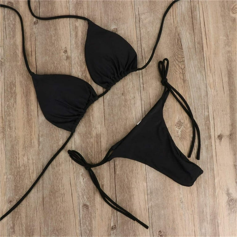 BeLuring Womens Sexy Lingerie Cupless Halter Bikini Set - Import It