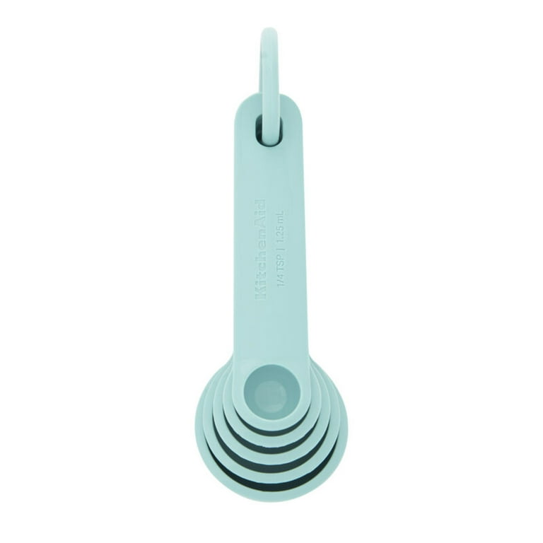 KitchenAid Classic Measuring Spoons, Set of 5, Aqua Sky/Black