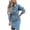 Blue, variant on Lilgiuy Women's Summer Denim Lapel Long Sleeve Single Breasted Belt Slim Dress Blue,12 2022 Fall Winter