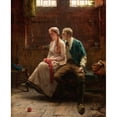 thumbnail image 2 of Edward Antoon Portielje 12x14 Gold Ornate Wood Frame and Double Matted Museum Art Print Titled - Gentle Persuasion, 2 of 4