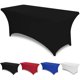 thumbnail image 1 of Mantel Rectangular Lino Elastano 4 Pies sin Arrugas, Funda Ajustable para Mesa Plegable 4 Pies para Banquetes Boda (Negro, 122x76 cm), 1 of 4