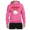 thumbnail image 2 of Wild Bobby, Cute Baseball Mom Ribbon Gift, Mother's Day, Unisex Graphic Hoodie Sweatshirt, Neon Pink, Large, 2 of 3
