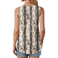 thumbnail image 6 of GaThRRgYP Women's Sleeveless Low Neck Top,Women's New Loose Casual Crew-neck Pleated Print Fashion Top Multicolor XXXXXL, 6 of 6
