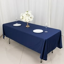 Balsa Circle 60x102 in Navy Blue Scuba Polyester Rectangle Tablecloth Wedding Party Events Decorations Supplies