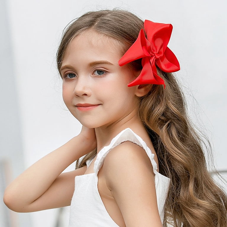 Ayesha 20 PCS Big Hair Bows For Girls - 6 Inch Double Layer Bows With Alligator Clips