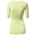 thumbnail image 2 of FashionOutfit Women's Basic Solid Arm Sleeve V Neck T-shirt Tops, 2 of 4