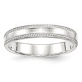 thumbnail image 1 of 4 mm Sterling Silver Design Edge Band - Size 10, 1 of 1