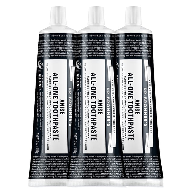 Pasta de dientes Dr. Bronner's All-One Anise 150 ml, paquete de 3