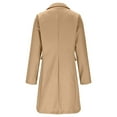 thumbnail image 6 of ClodeEU Women's Winter Wool Blend Trench Coat, Long Double Breasted Lapel Coat Khaki,Womens Plus M, 6 of 6
