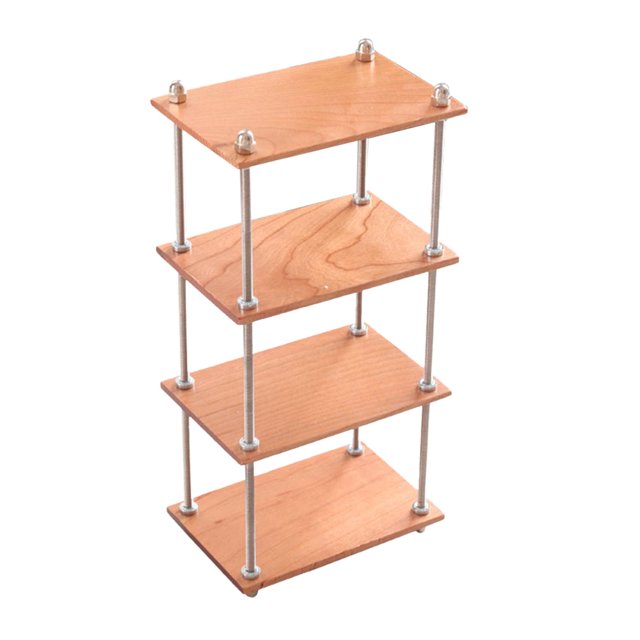 Milaget 1/6 Bookshelf Simulation Metal Frame Multilayer Scene Layout Props Gifts 4 Tier Short