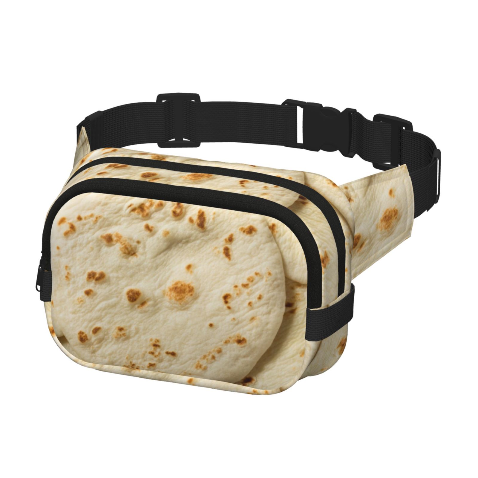 Kdxio Taco Tortillas Crossbody Double Layer Waist Bag Belt Bag for Unisex Fanny Pack Fashion Waist Packs for Hiking Running Shopping Traveling