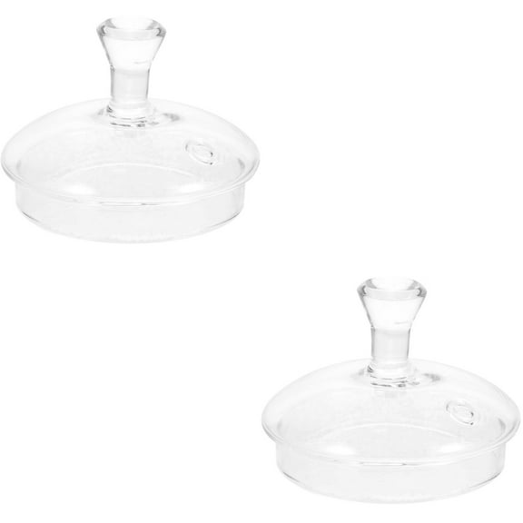 2pcs Transparent Teapot Cover Replacement Teapot Lid Glass Tea Kettle Cover Round Teapot Lid