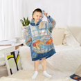 thumbnail image 6 of FORMRS Wearable Blanket Hoodie with Sleeves for Kids Cozy Flannel Sweatshirt, Blue Goldfish, 6 of 7