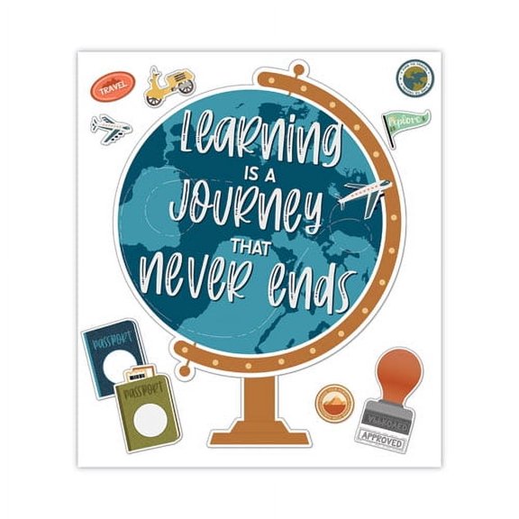 Motivational Bulletin Board Set, Learning Is a Journey, 45 Pieces | Bundle of 10 Each