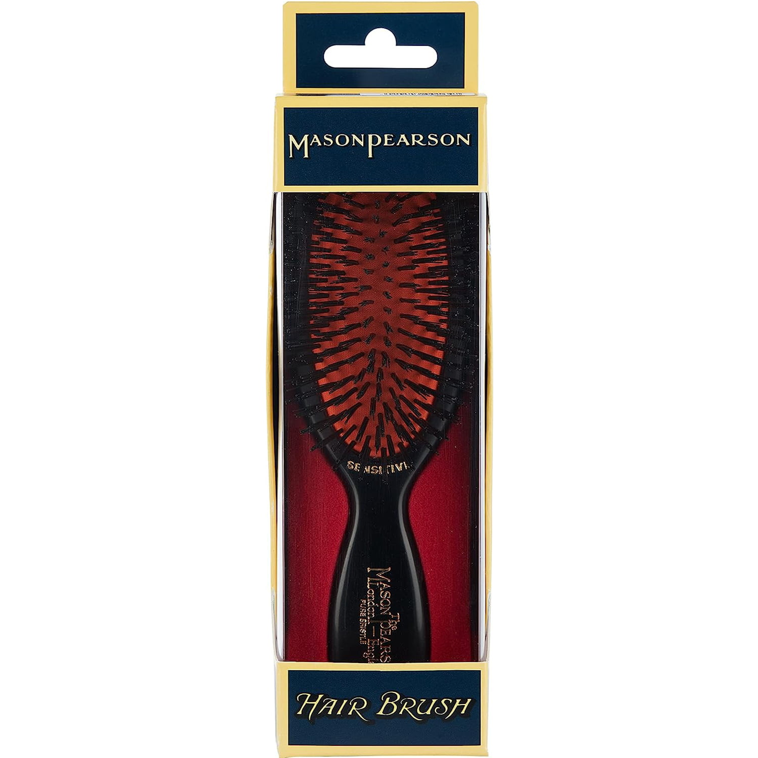Mason Pearson Dark Brush Ruby Bristle SB4 Sensitive Pocket Hair Pure
