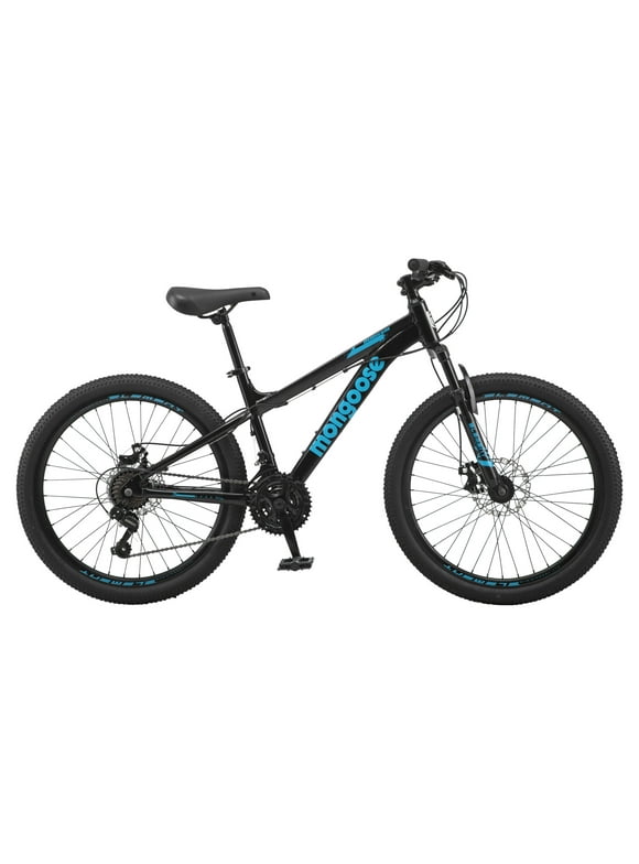 Mongoose 24-in. Durham Unisex Mountain Bike, Black, 21 Speeds