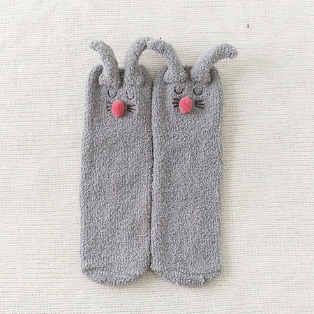 

Tejiojio Winter Socks Clearance Women Causal Solid Winter Warm Leg Warmers Coral fleece Crochet Socks